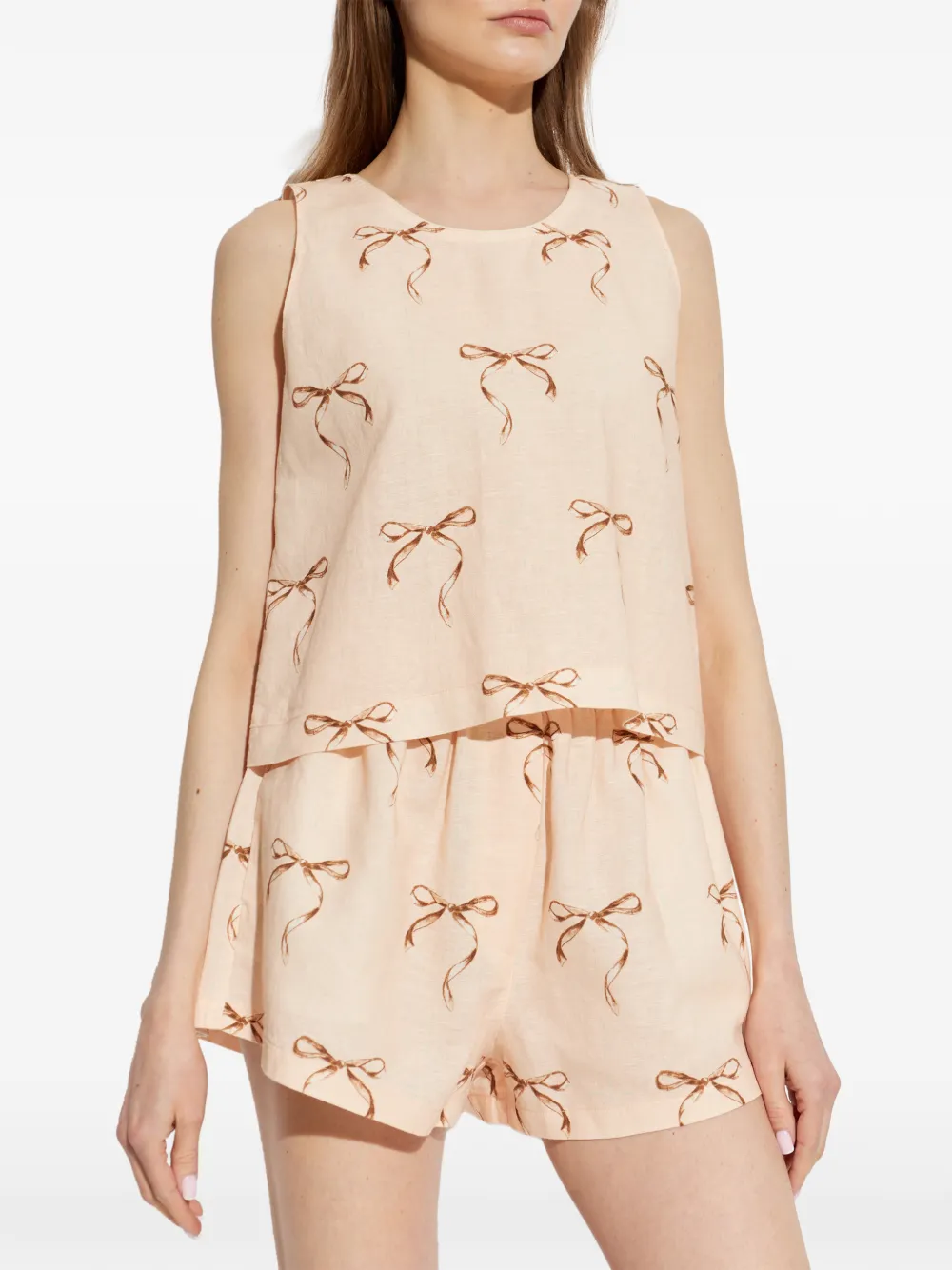  Forte Forte Bow-print Top - Neutrals 
