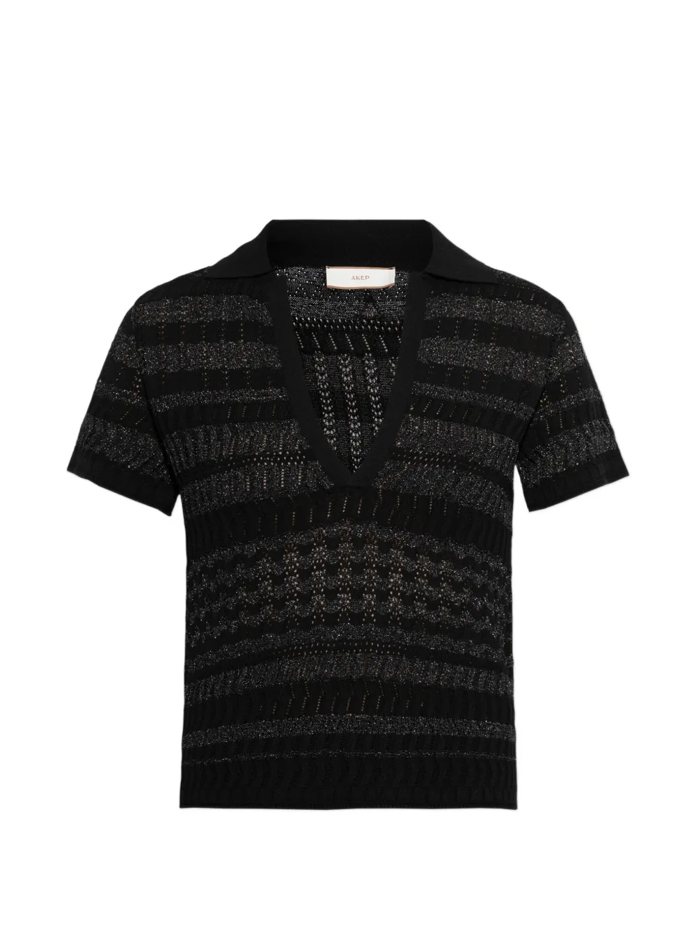 Akep V-neck knitted top - Nero