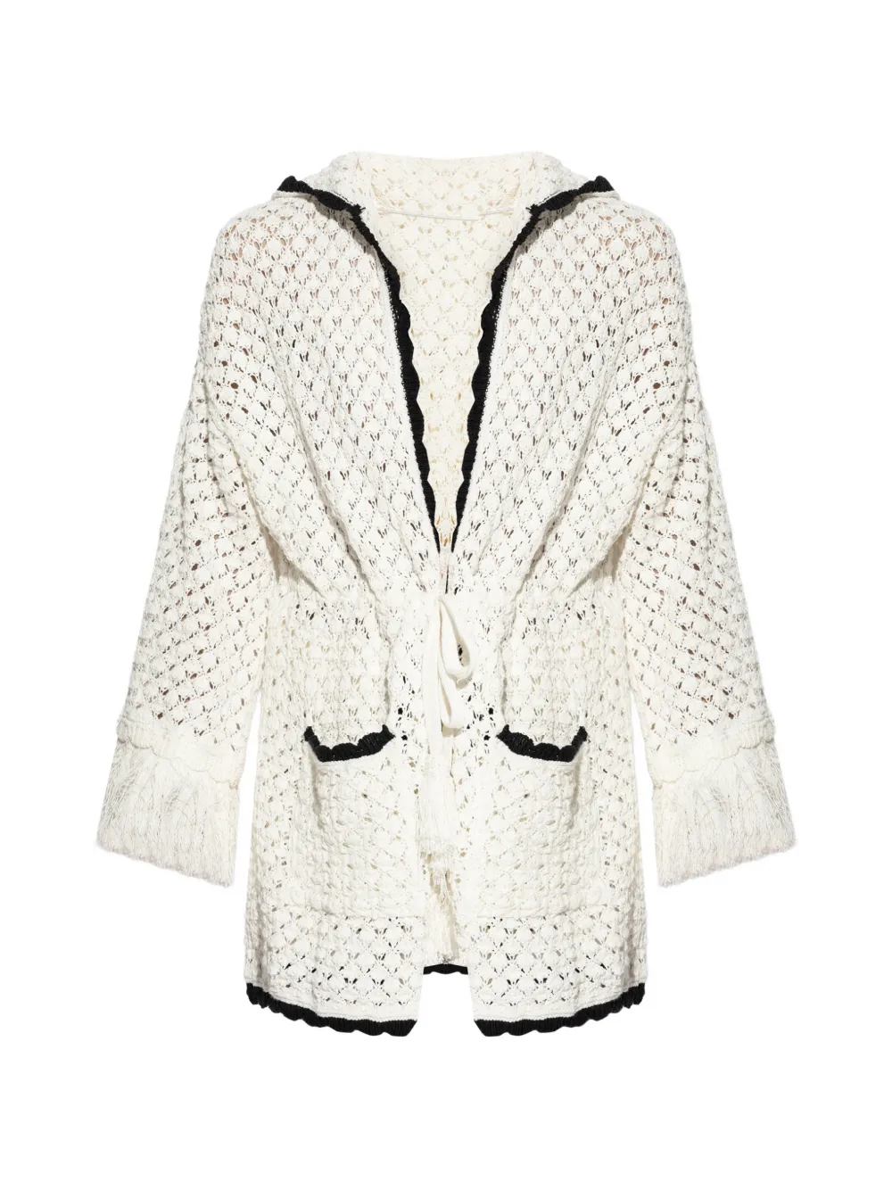 Akep hooded cardigan - Bianco