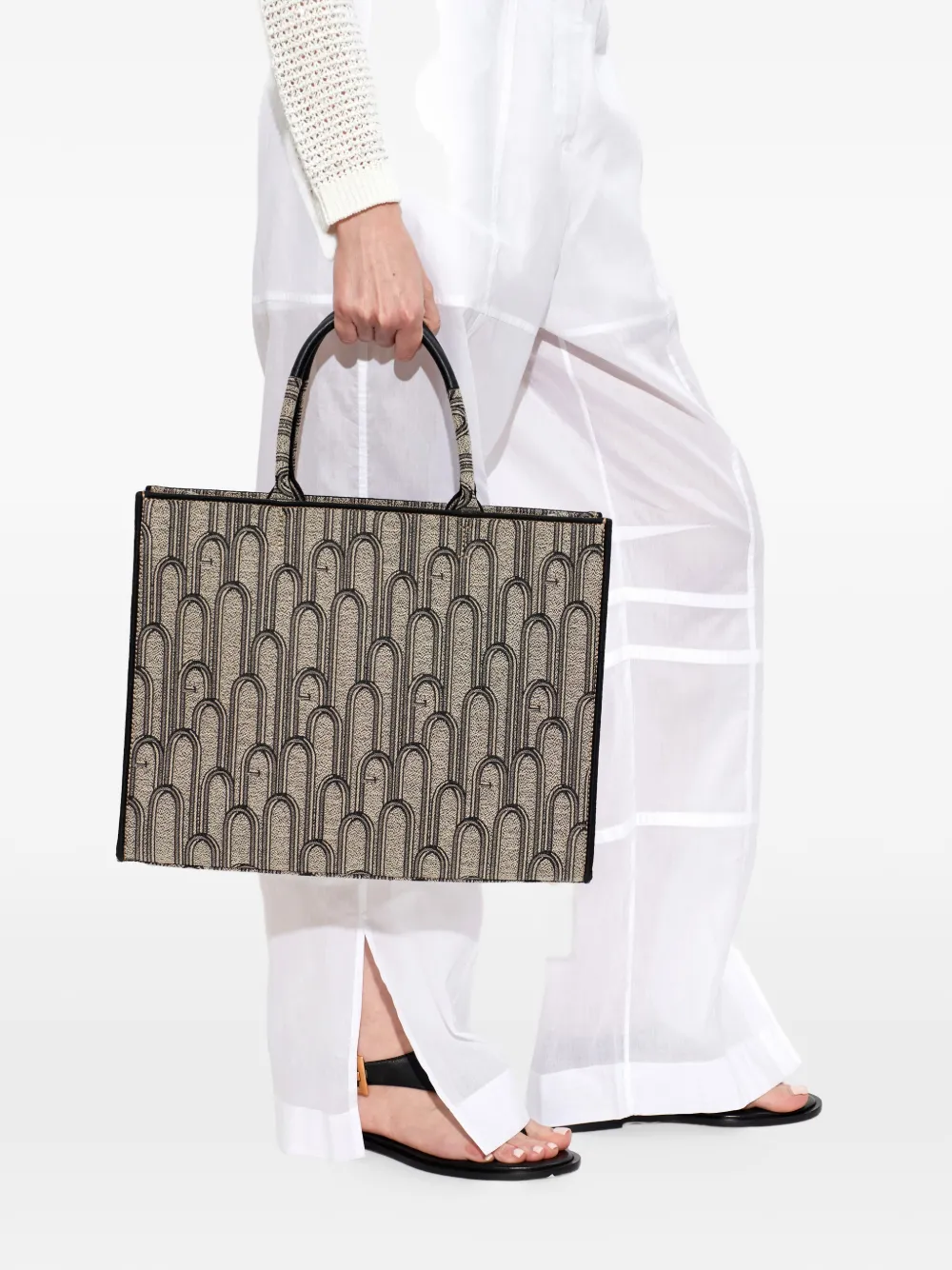 Furla large Opportunity patterned tote bag - Toni neutri