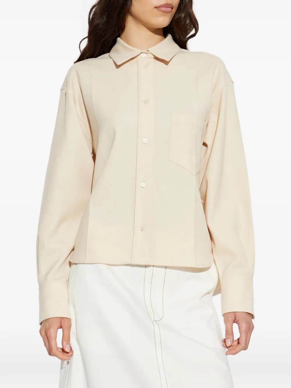 Victoria Beckham Blouse met borstzak Beige