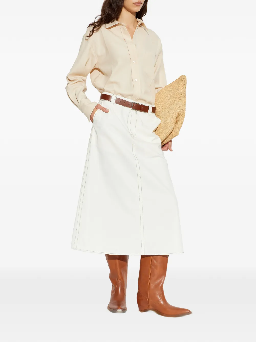 Victoria Beckham Blouse met borstzak Beige