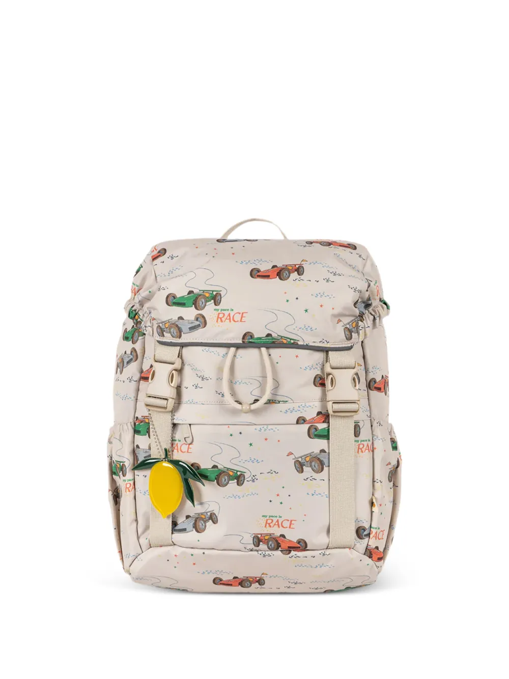 Konges Sløjd Clover racecar-print backpack - Toni neutri