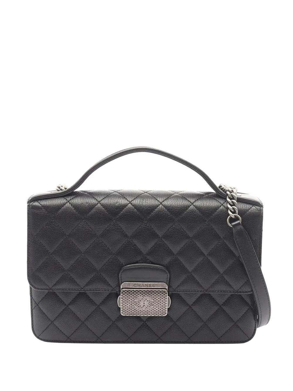 CHANEL Pre-Owned 2016-2017 Quilted Calfskin CC University Flap satchel - Nero
