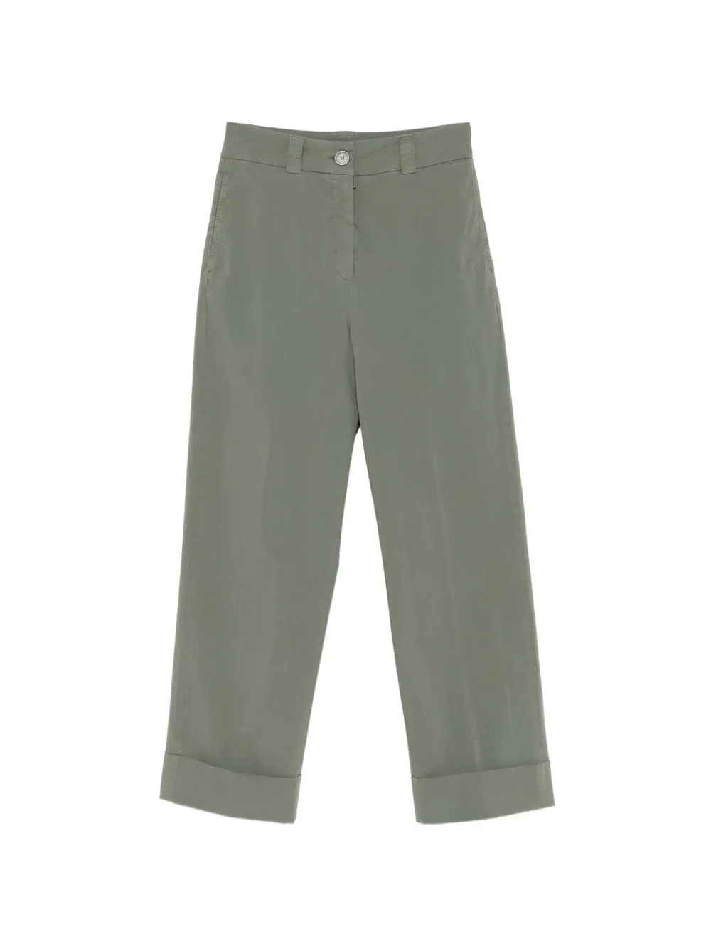 Peserico turn-up-cuff trousers - Verde