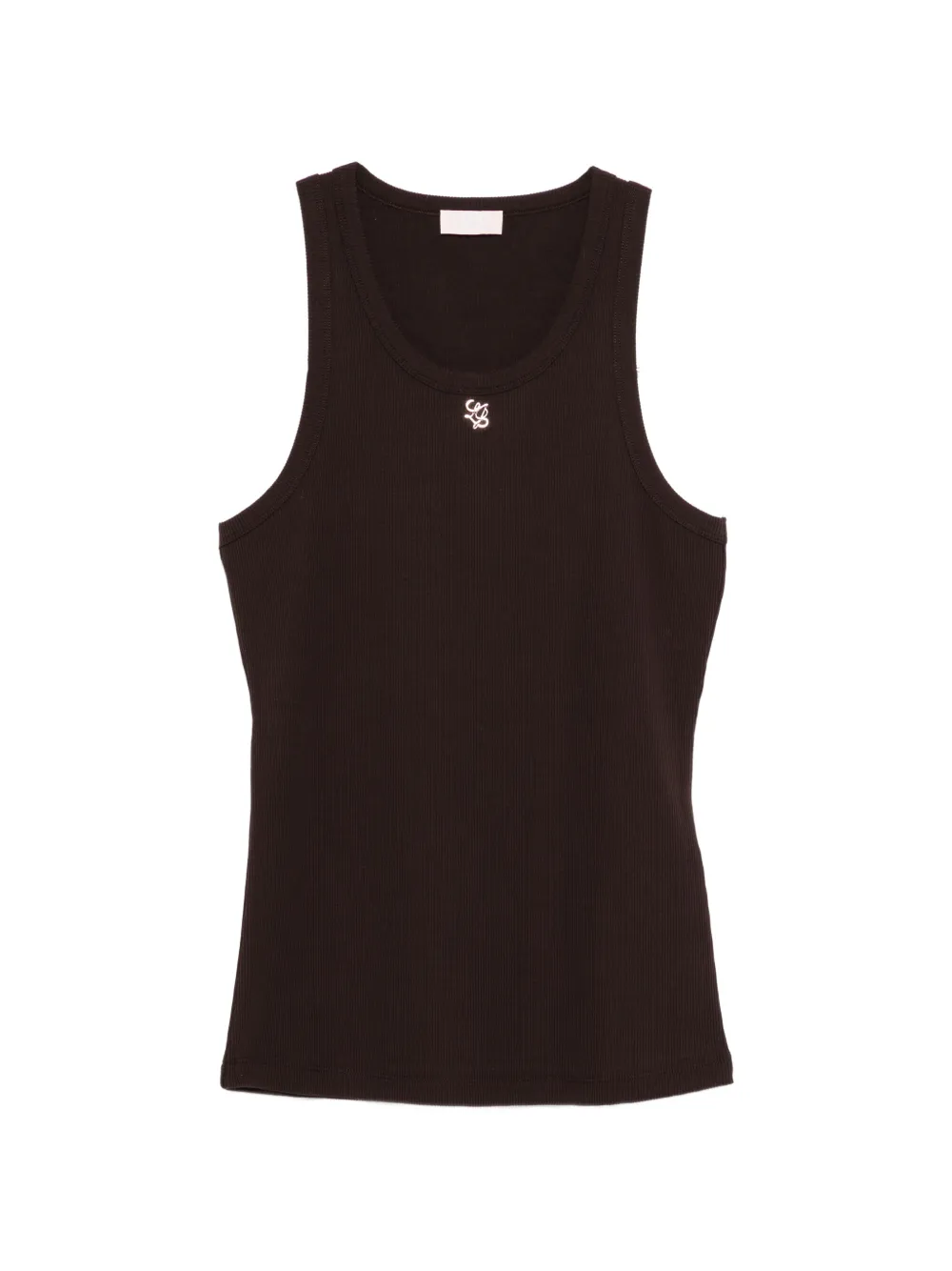 LIU JO ribbed logo tank top - Marrone