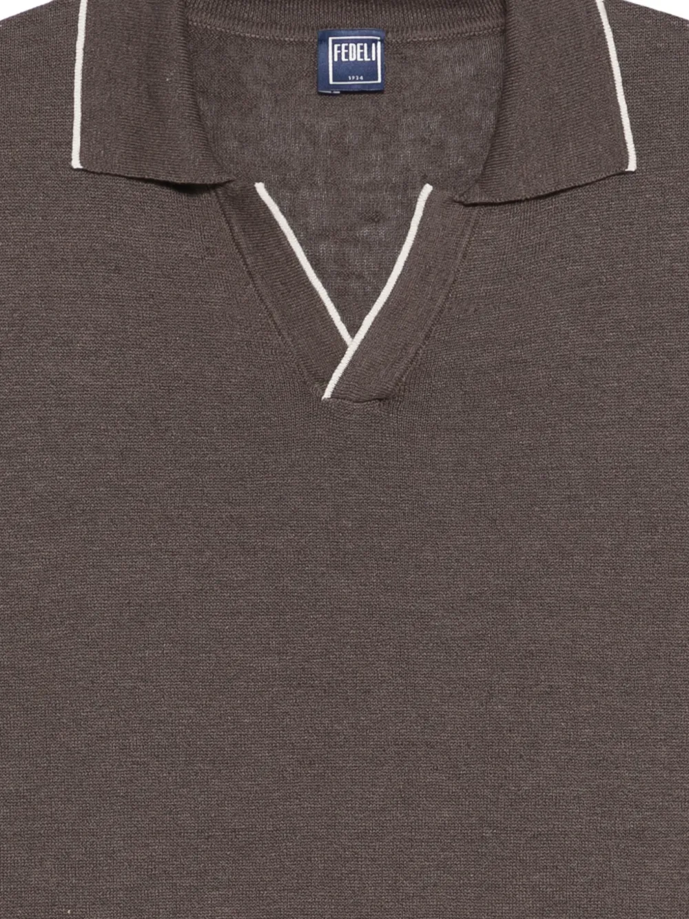 Fedeli T-shirt met V-hals Bruin