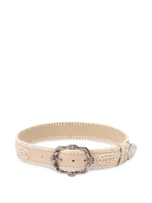 Ermanno Scervino Beige Canvas Embellished Metal Buckle Women\'s Belt Ermanno Scervino Beige Canvas Embellished Metal Buckle Women  main image 4