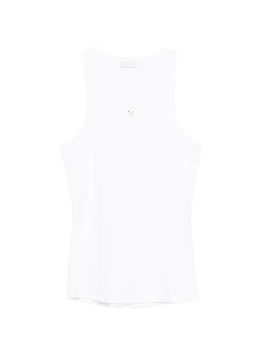 LIU JO ribbed logo tank top - Weiß