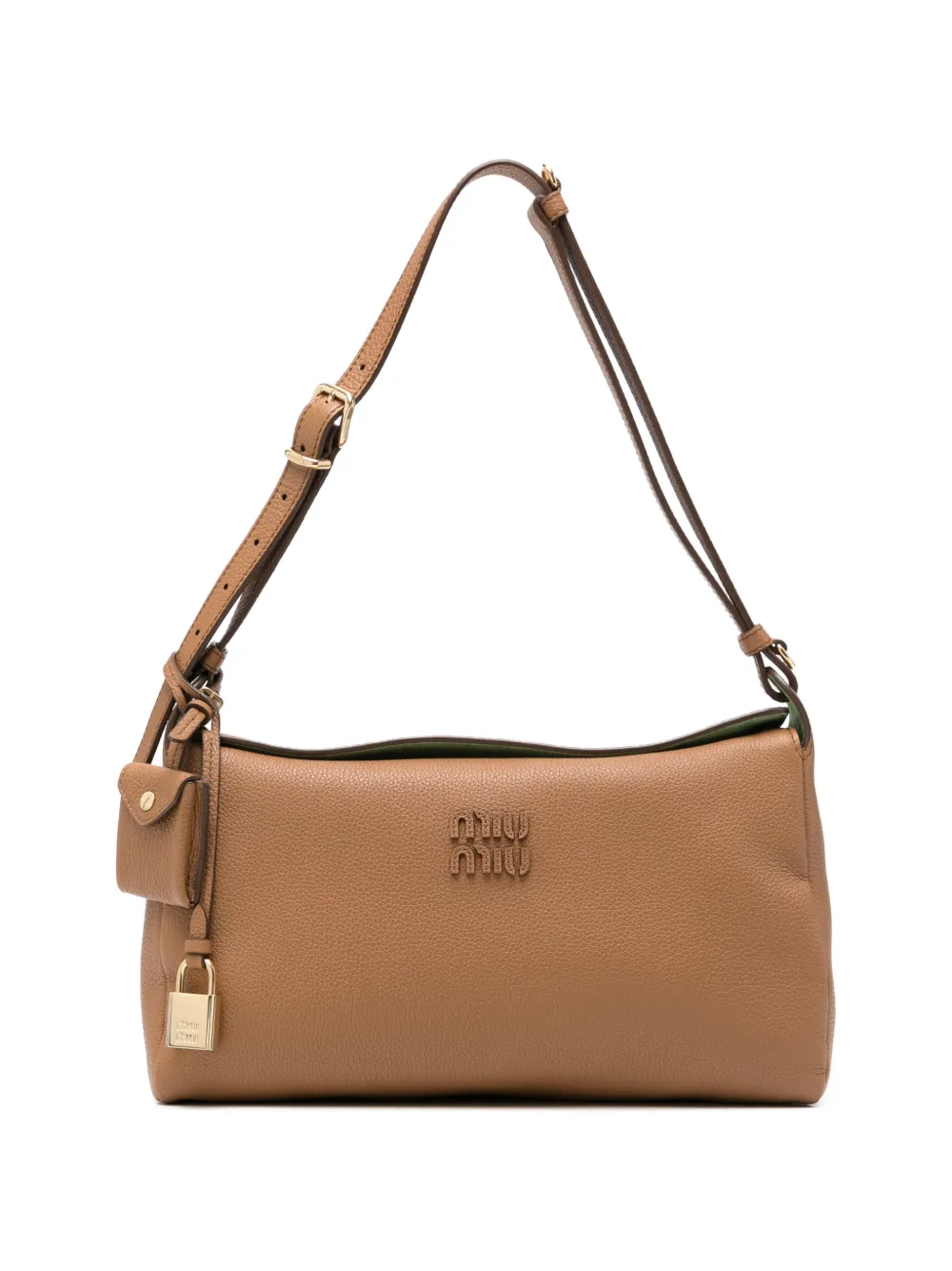 Miu Miu pebble padlock shoulder bag - Toni neutri