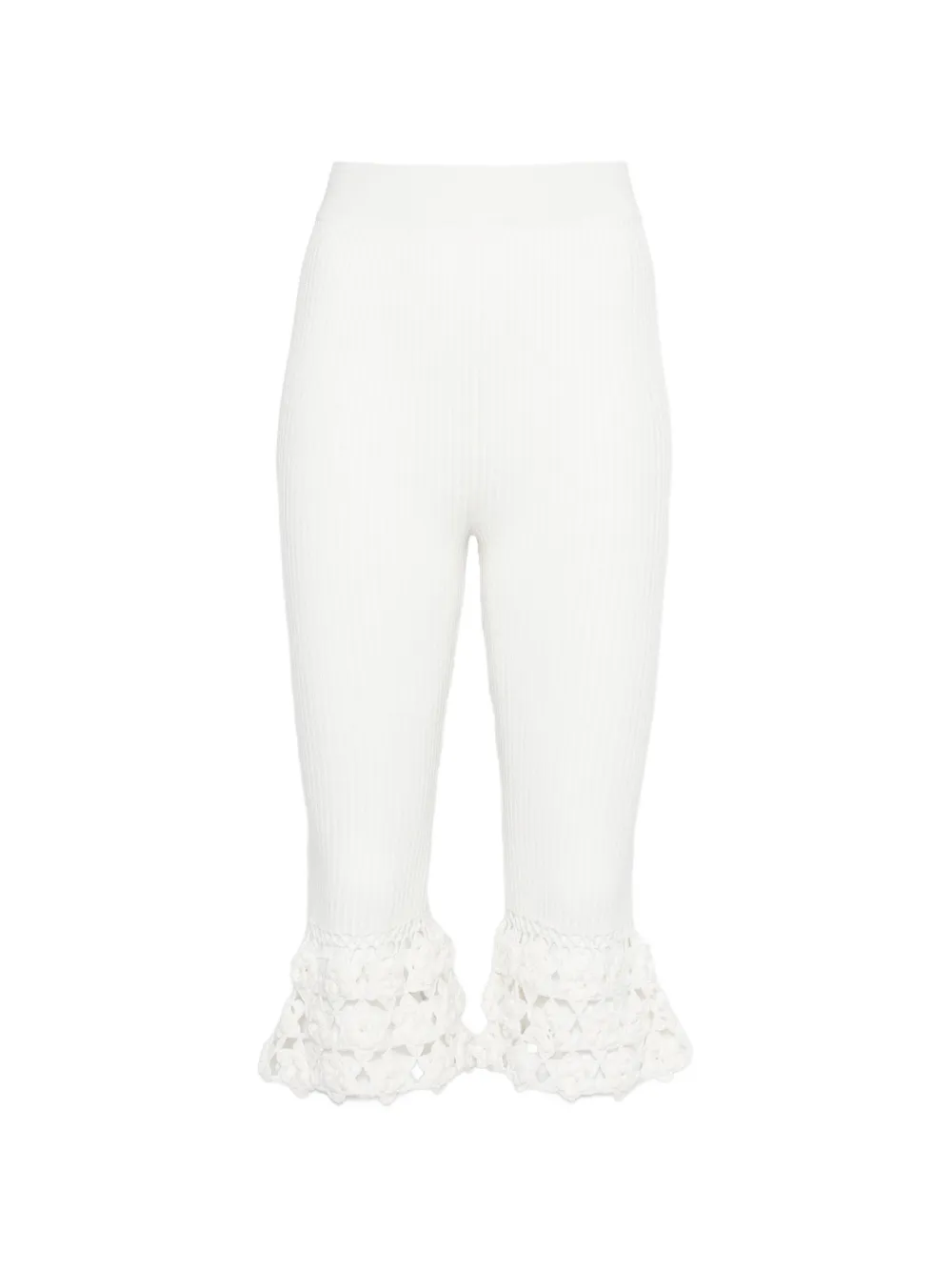 GANNI crochet ribbed trousers - Bianco