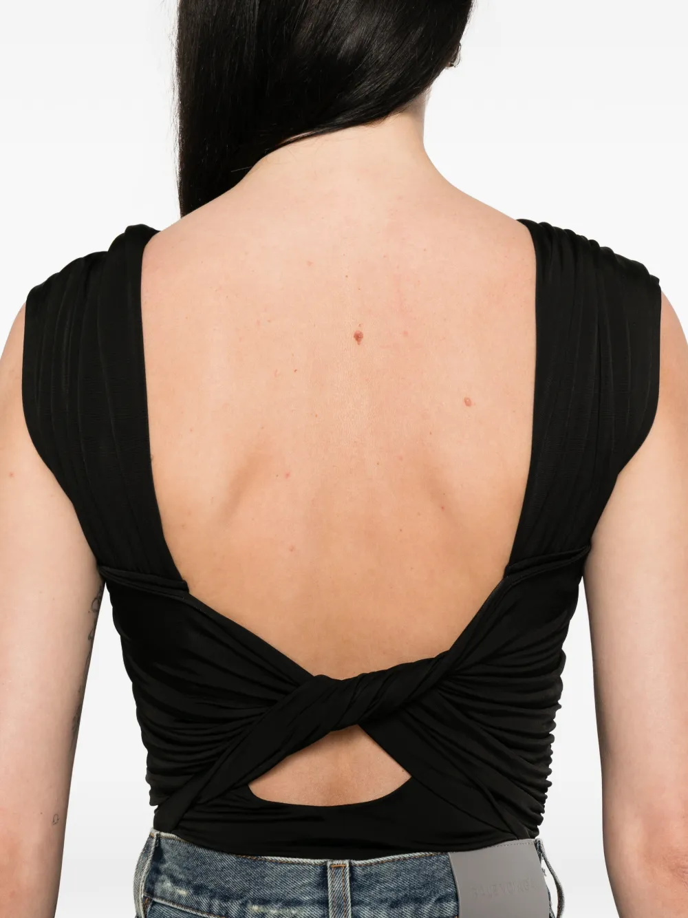 GANNI Gedraaide body Zwart