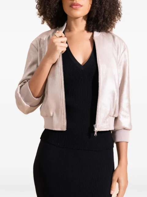 Susan Bender three-quarter sleeve bomber jacket