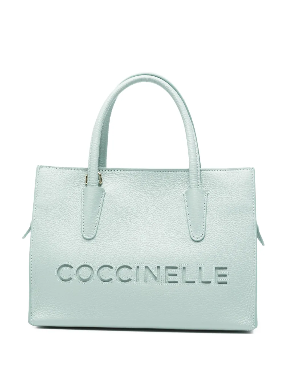 Coccinelle debossed-logo leather tote bag - Blu