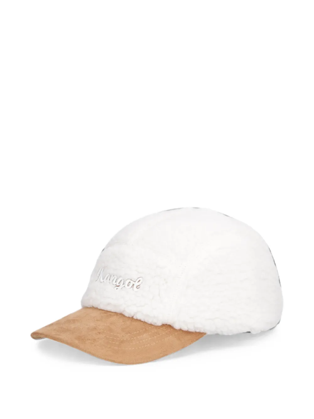 Kangol fleece-texture embroidered baseball cap - Bianco