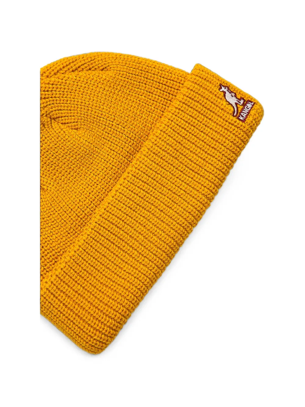 Kangol logo-patch ribbed-knit beanie hat Geel