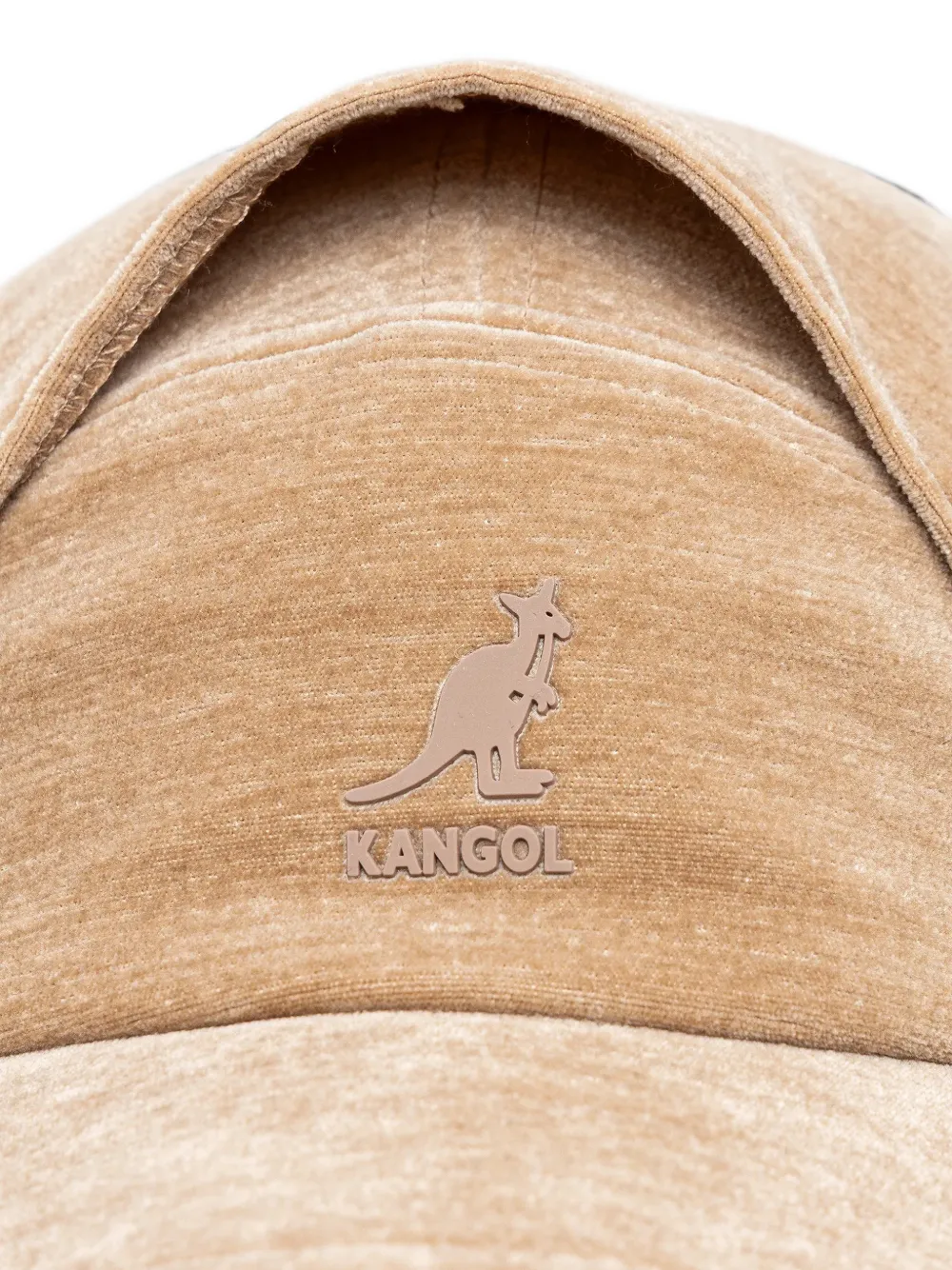 Kangol velvet-effect hooded baseball cap Beige