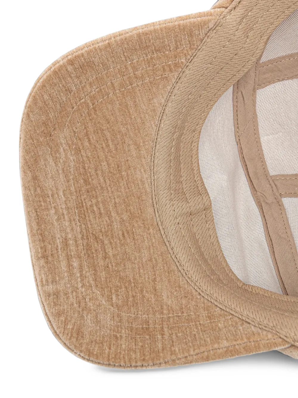 Kangol velvet-effect hooded baseball cap Beige