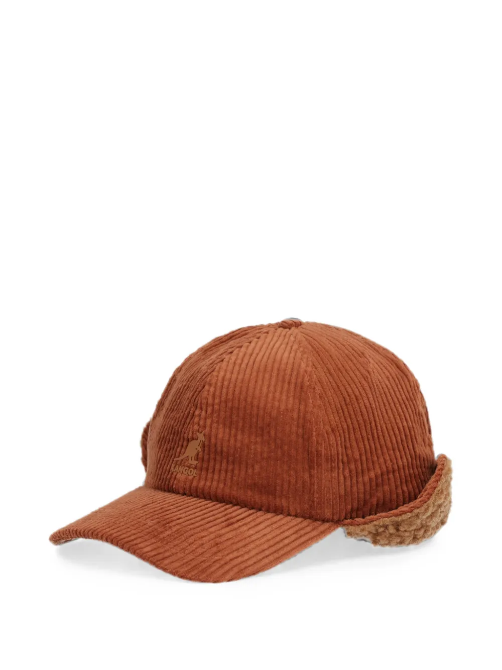 Kangol Logo-print Corduroy Baseball Cap In Brown