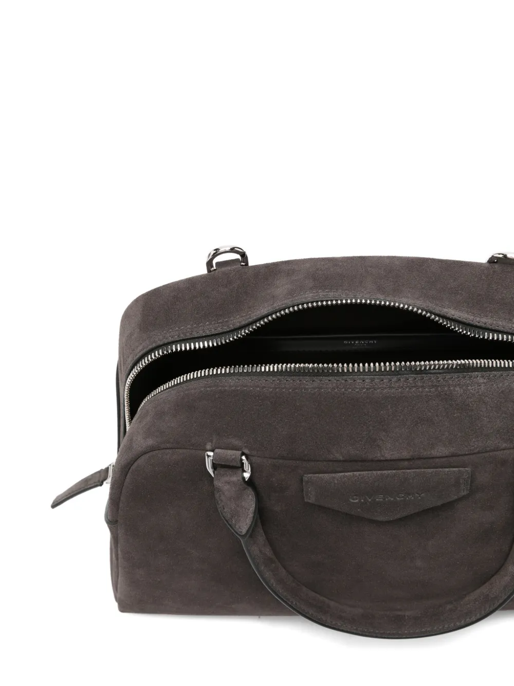 Givenchy Antigona East-West Bowling suède tas Grijs