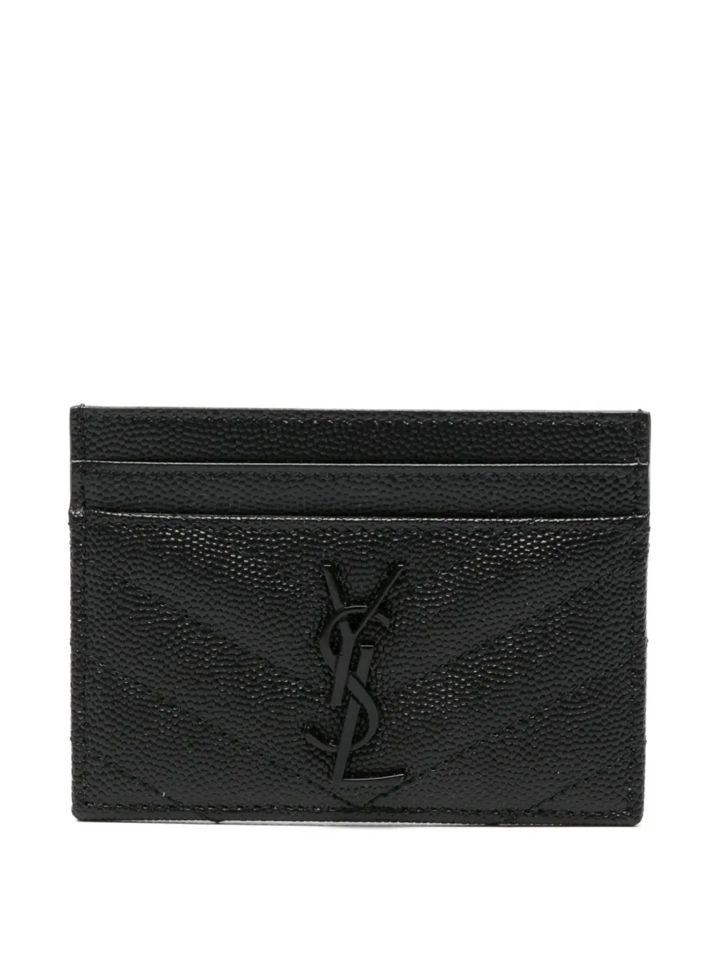 Saint Laurent chevron logo card holder - Schwarz