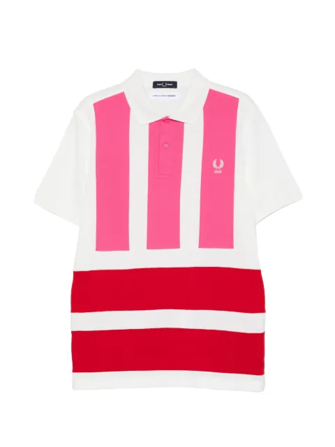 Comme Des Garçons Shirt striped logo-embroidered polo shirt