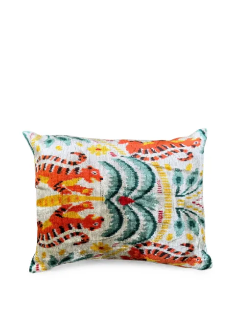 Les-Ottomans tiger-print ikat-pattern cushion