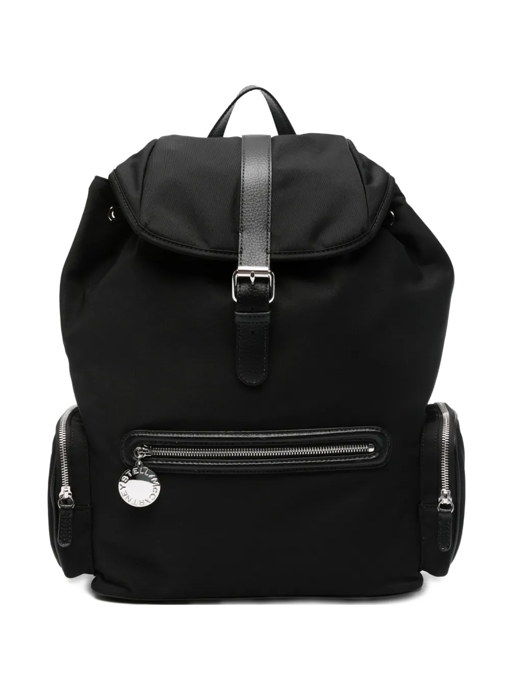 Stella McCartney Dartmoor drawstring flap backpack - Nero