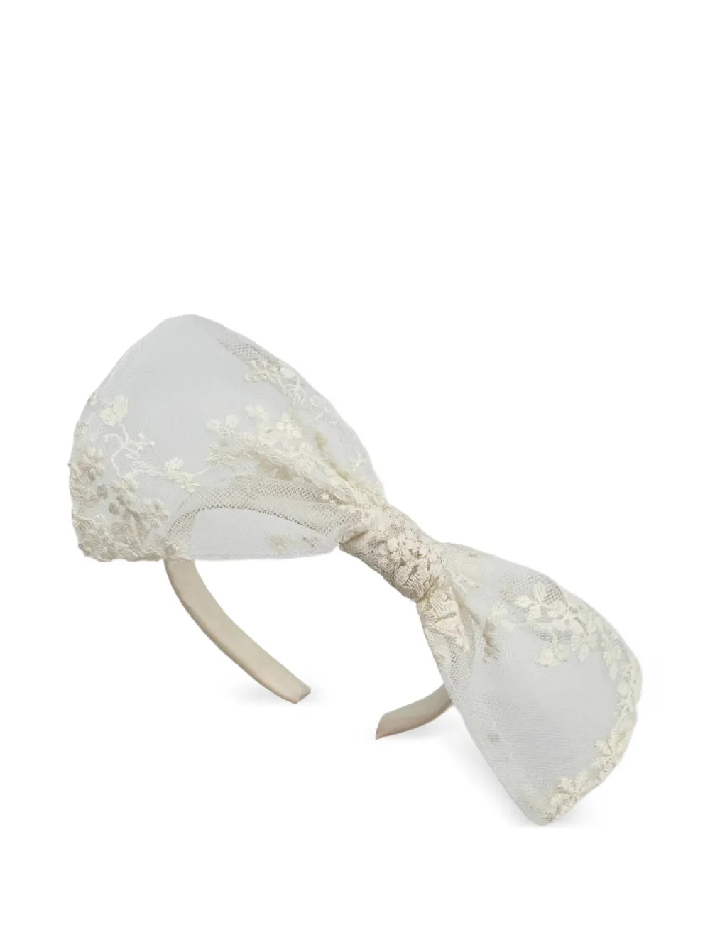 La Stupenderia lace-bow hair band - Toni neutri