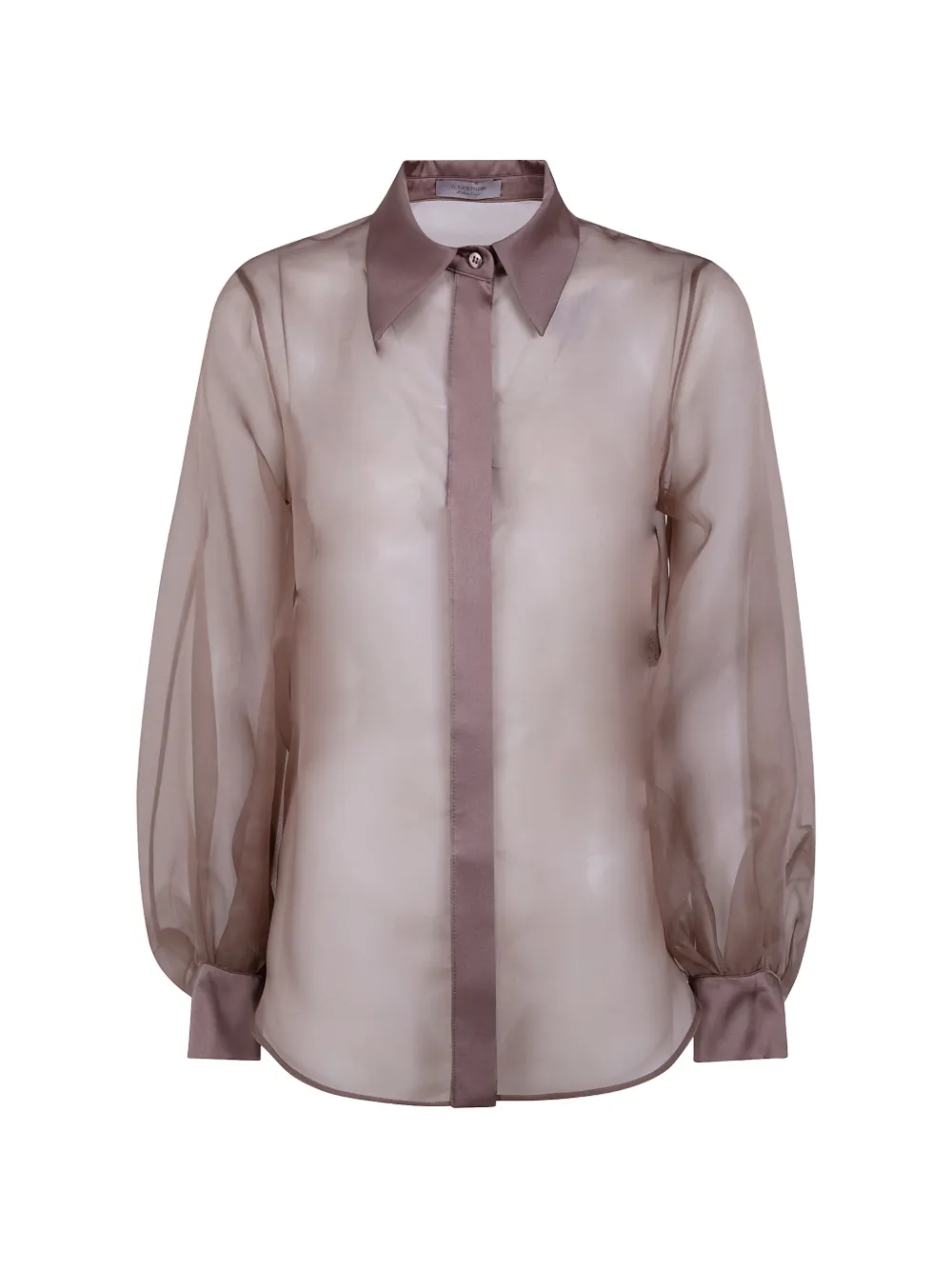 D.Exterior puff-sleeves shirt - Brown