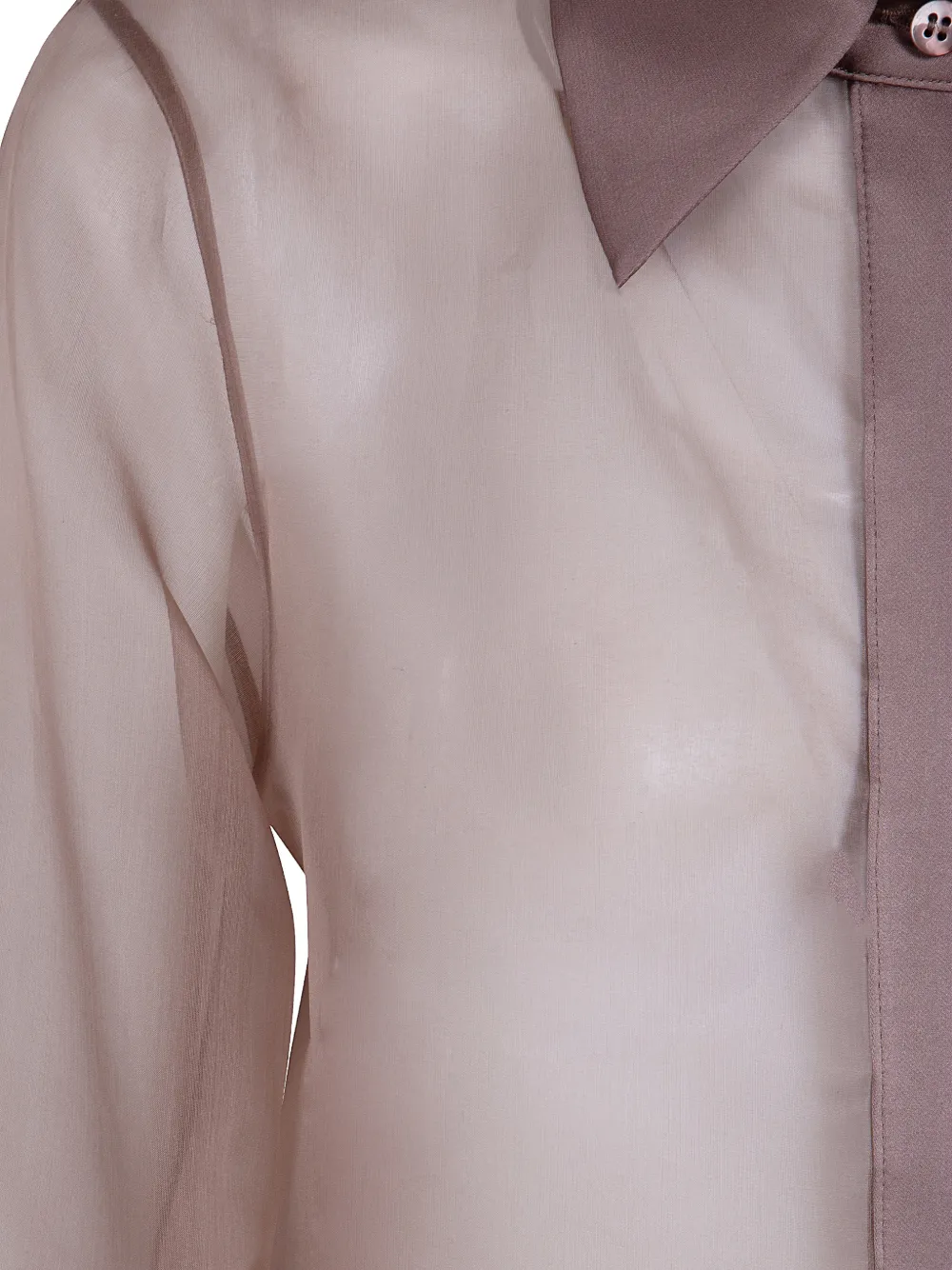 D.Exterior Blouse met pofmouwen Bruin