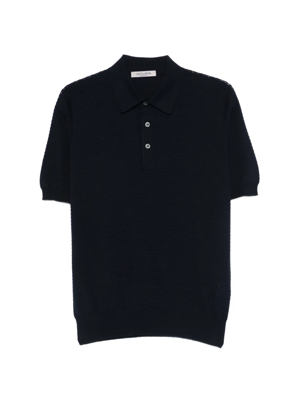 Fileria textured button polo shirt - Blau