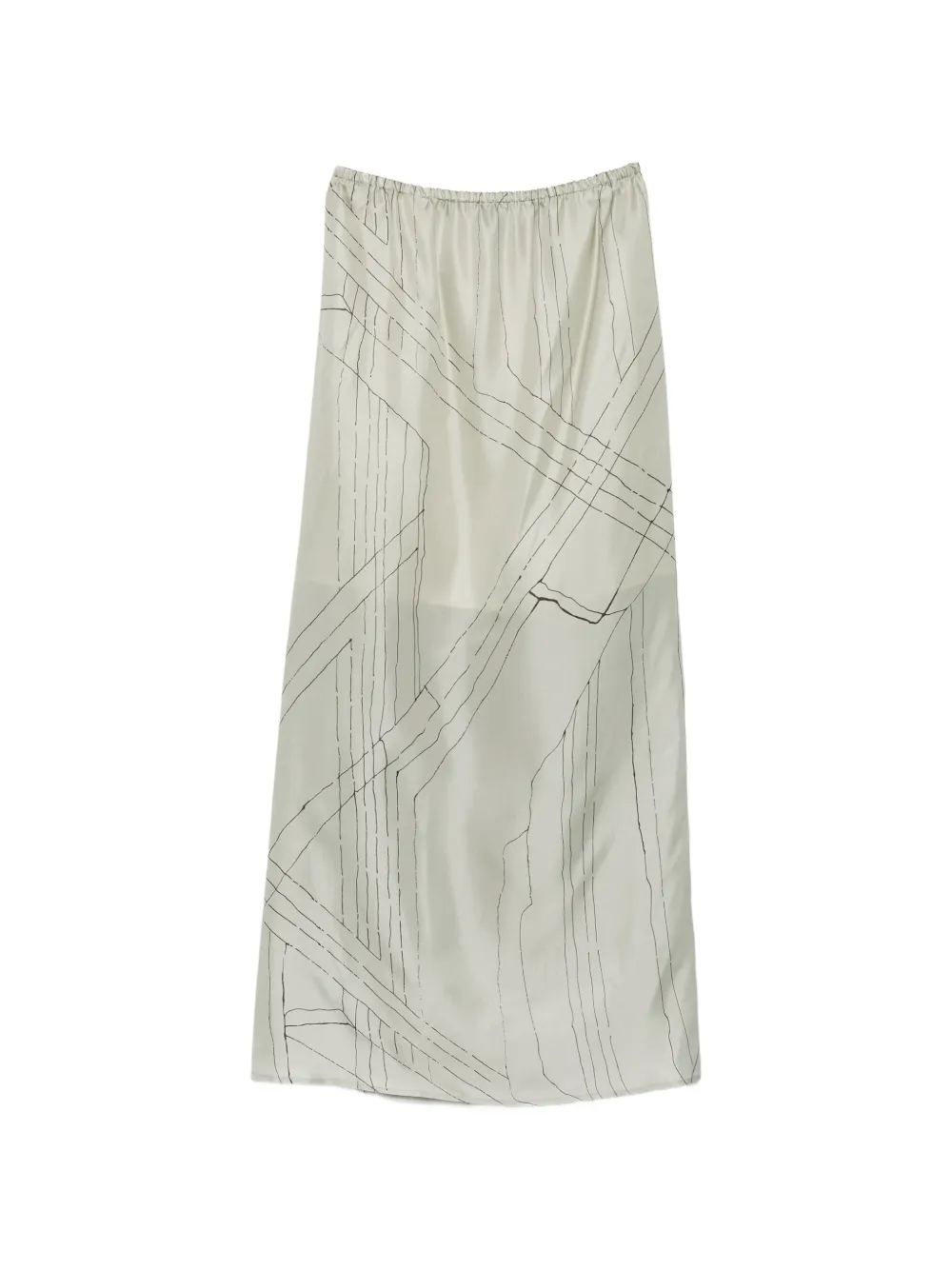 Alysi Rok met grafische print en split Groen