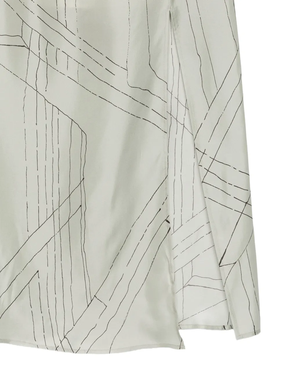 Alysi Rok met grafische print en split Groen
