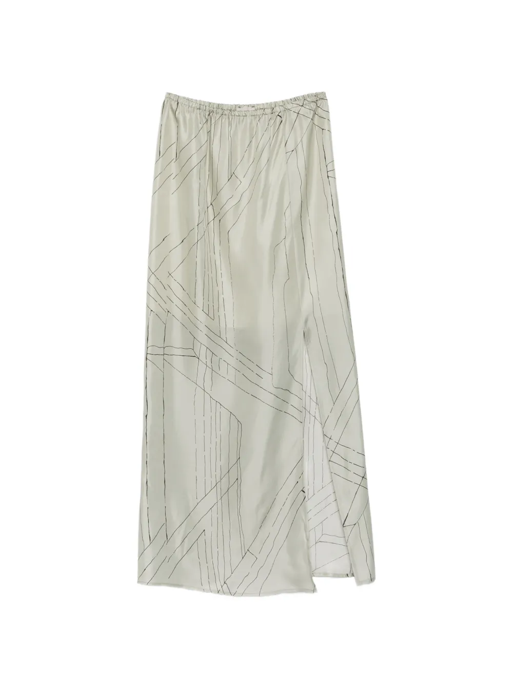 Alysi graphic-print slit skirt - Verde