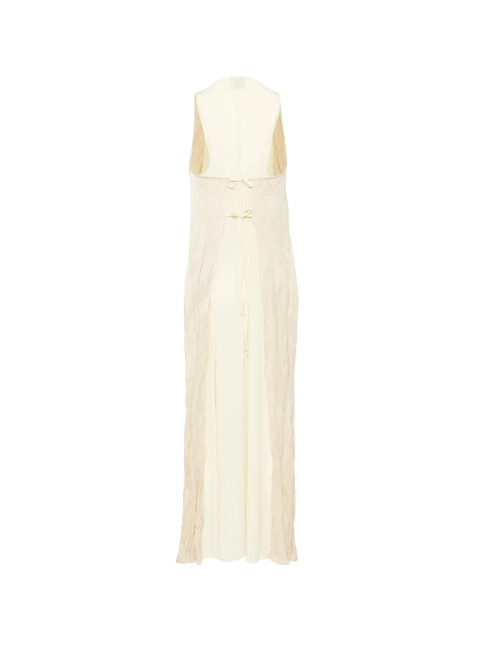 Alysi Gelaagde maxi-jurk met V-hals Beige