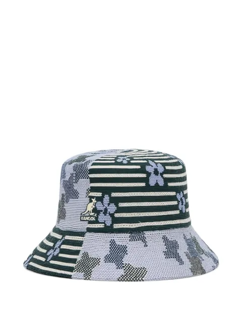 Kangol striped-detail floral bucket hat