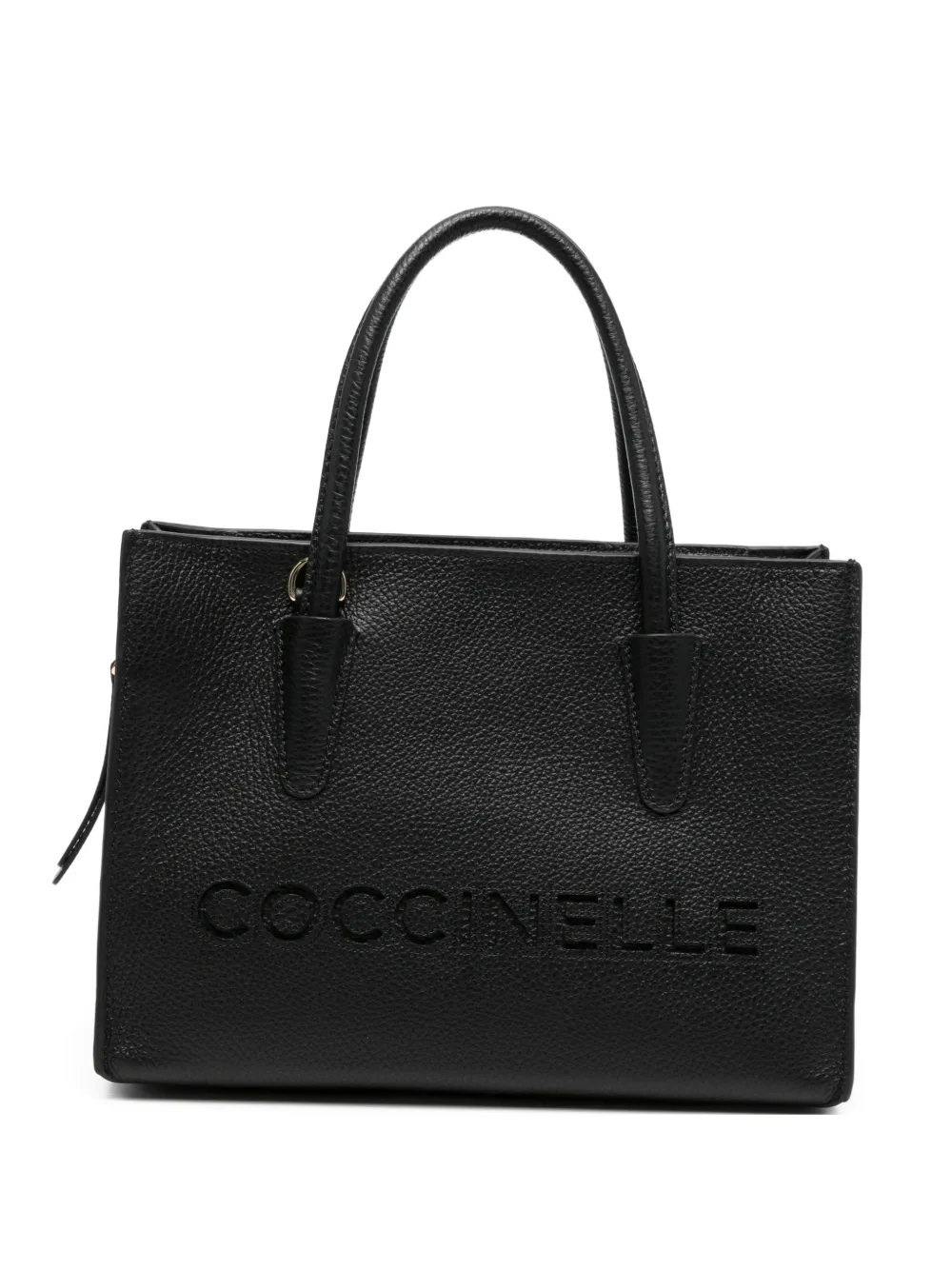 Coccinelle grained leather tote bag - Nero