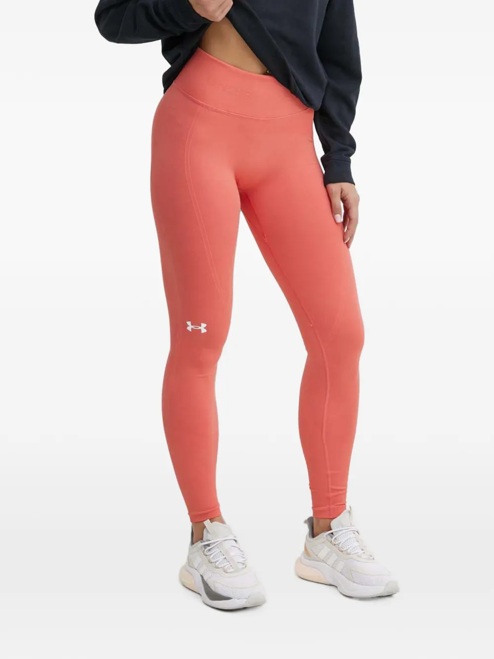 Under Armour Logo-print Leggings In Purple