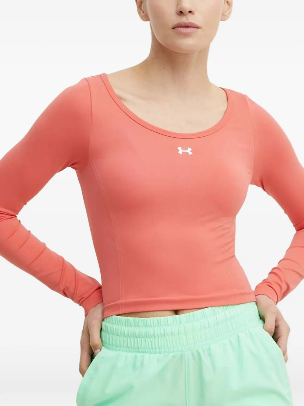 Under Armour logo-print scoop-neck longsleeved T-shirt