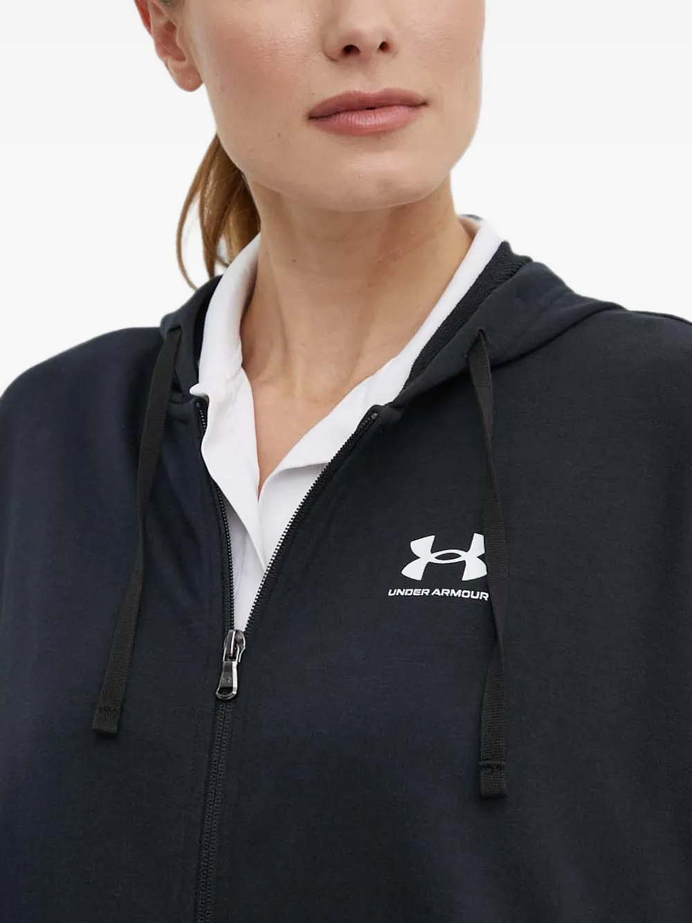 Under Armour Hoodie met logoprint en rits Zwart