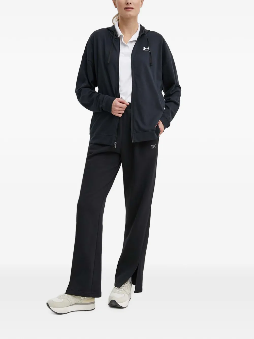 Under Armour Hoodie met logoprint en rits Zwart