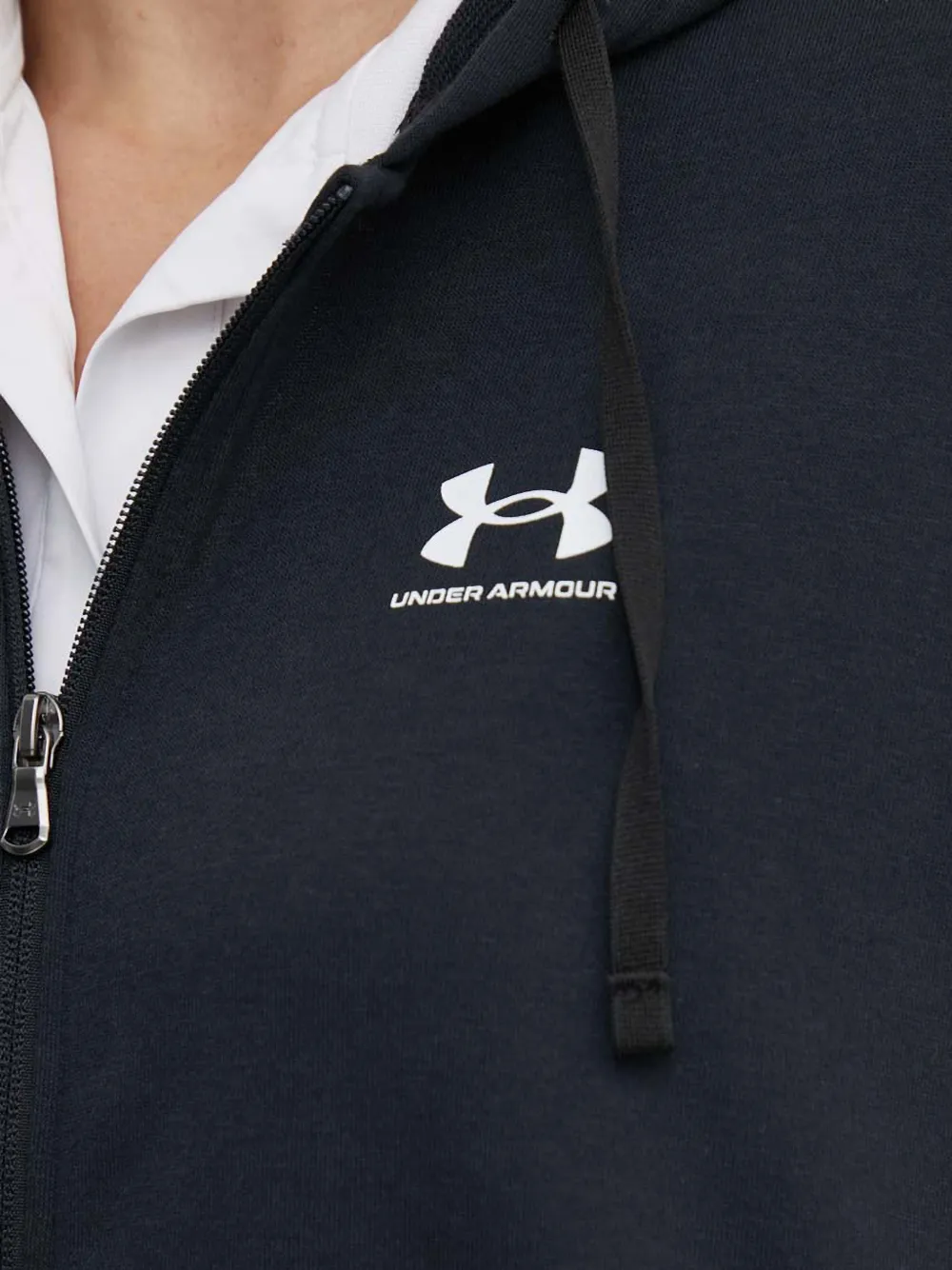 Under Armour Hoodie met logoprint en rits Zwart