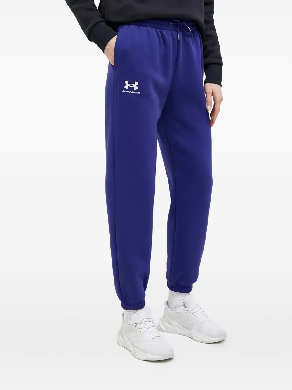 Under Armour Essential logo-detail cotton fleece track pants - Blu