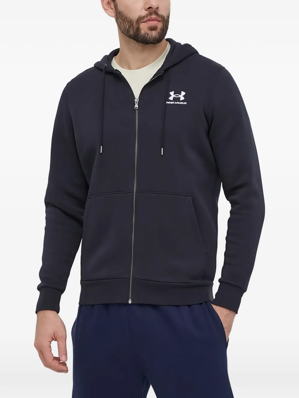 Under Armour 로고 프린트 후드 집업 | 블루 | Image 1