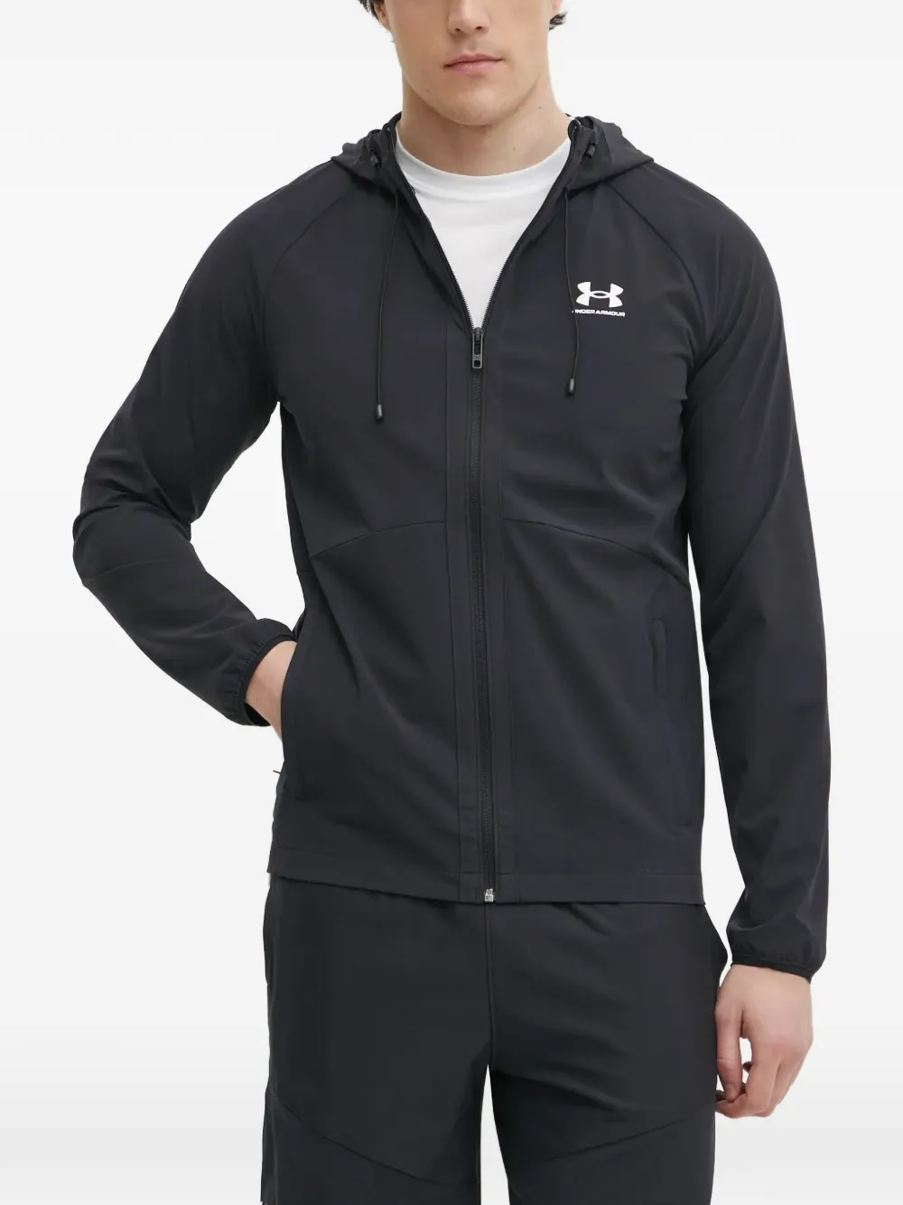 Under Armour UA Vibe Woven logo-print hooded jacket