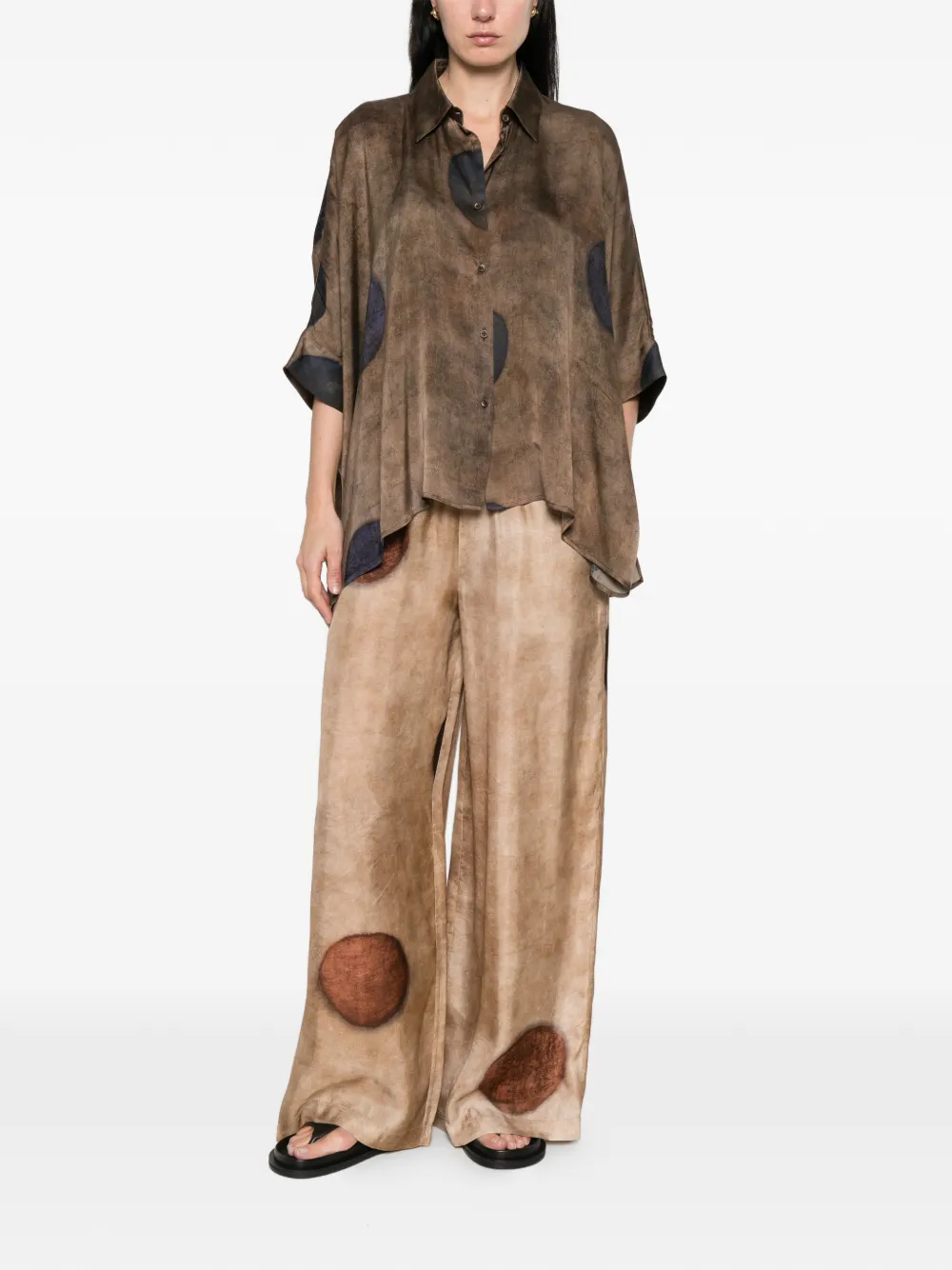  Uma Wang Pansy Dot-print Trousers - Neutrals 