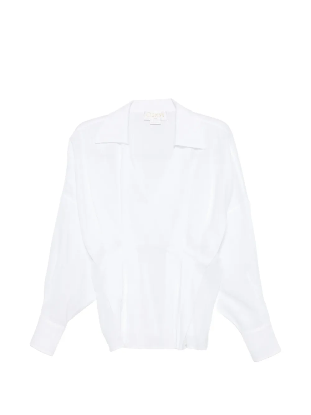 Genny collar V-neck blouse - Bianco