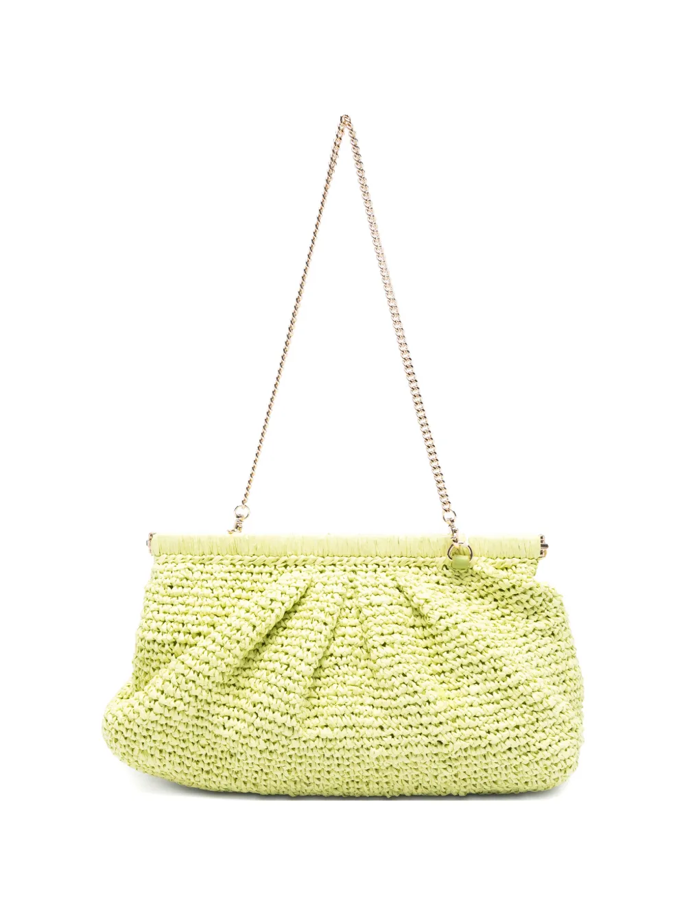 Marella Paprica woven chain clutch bag - Verde