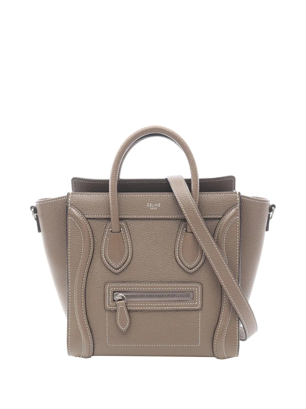 Celine Pre-Owned 2010-2026 Nano Leather Luggage Tote satchel - Grigio